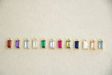 multiple baguette birthstone necklace