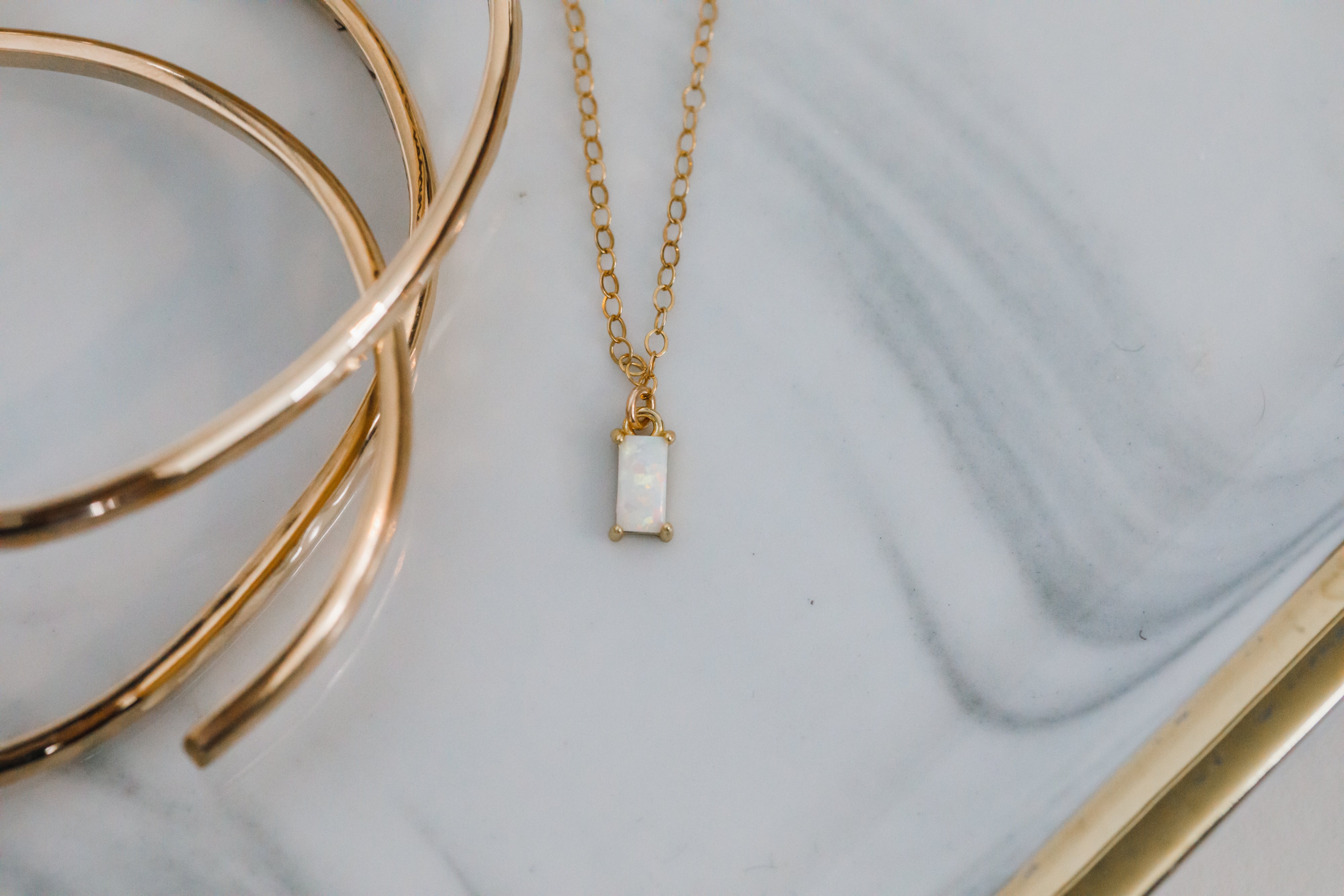 solitaire baguette birthstone necklace – Chic Mama Jewelry