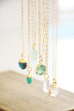 natural gemstone necklace { silver + gold }