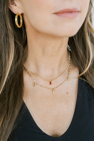 letter charm necklace { gold + silver}