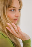 flat bead ring { silver + gold }