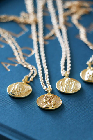 greek goddess coin necklace