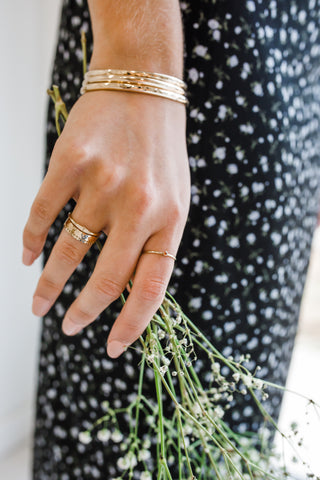 stacking birthstone ring {yellow gold}