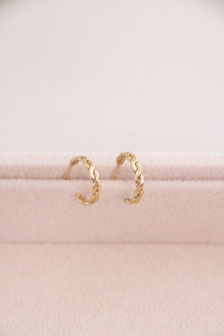 woven mini hoops { gold }