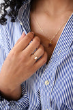 flat bead ring { silver + gold }