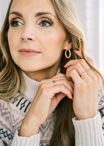 studded hoops { gold vermeil }
