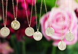 zodiac flora necklace { gold + silver }