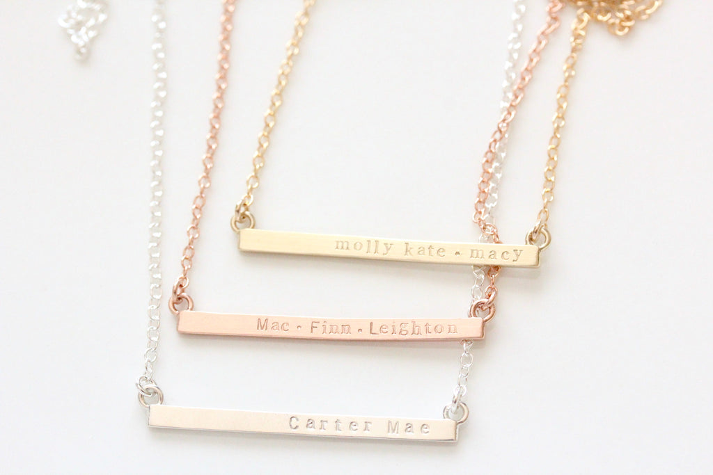 Crossbar birthstone necklace top