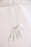 vertical bar necklace {with heart}