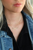 cursive bar necklace {sterling silver + gold filled}
