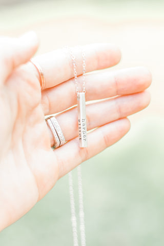4 sided bar necklace {sterling silver}