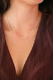 petite pearls necklace { silver + gold }