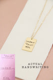 handwriting rectangle necklace { silver + gold }