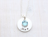 single drop necklace with large birthstone {silver + gold}