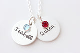 double drop necklace + mini birthstone  {gold}