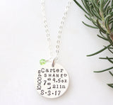 birth stat necklace {sterling silver}