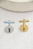 personalized cuff links { silver + gold }