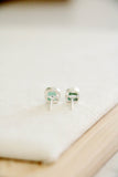 raw gemstone nugget earrings { silver }