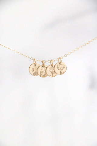 tiny blooms necklace {silver + gold}
