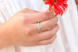 name ring + birthstone ring {sterling silver}