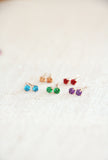 birthstone post earrings