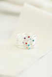 stacking birthstone ring {sterling silver}