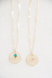 single drop necklace + mini birthstone {gold}