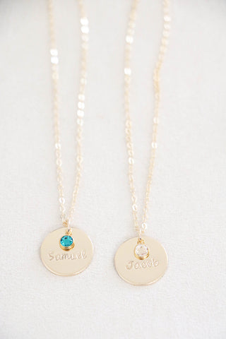 single drop necklace + mini birthstone {gold}