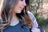 sculpted heart necklace { silver + bronze }