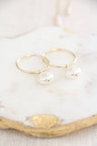 coin pearl hoops { sliver + gold }