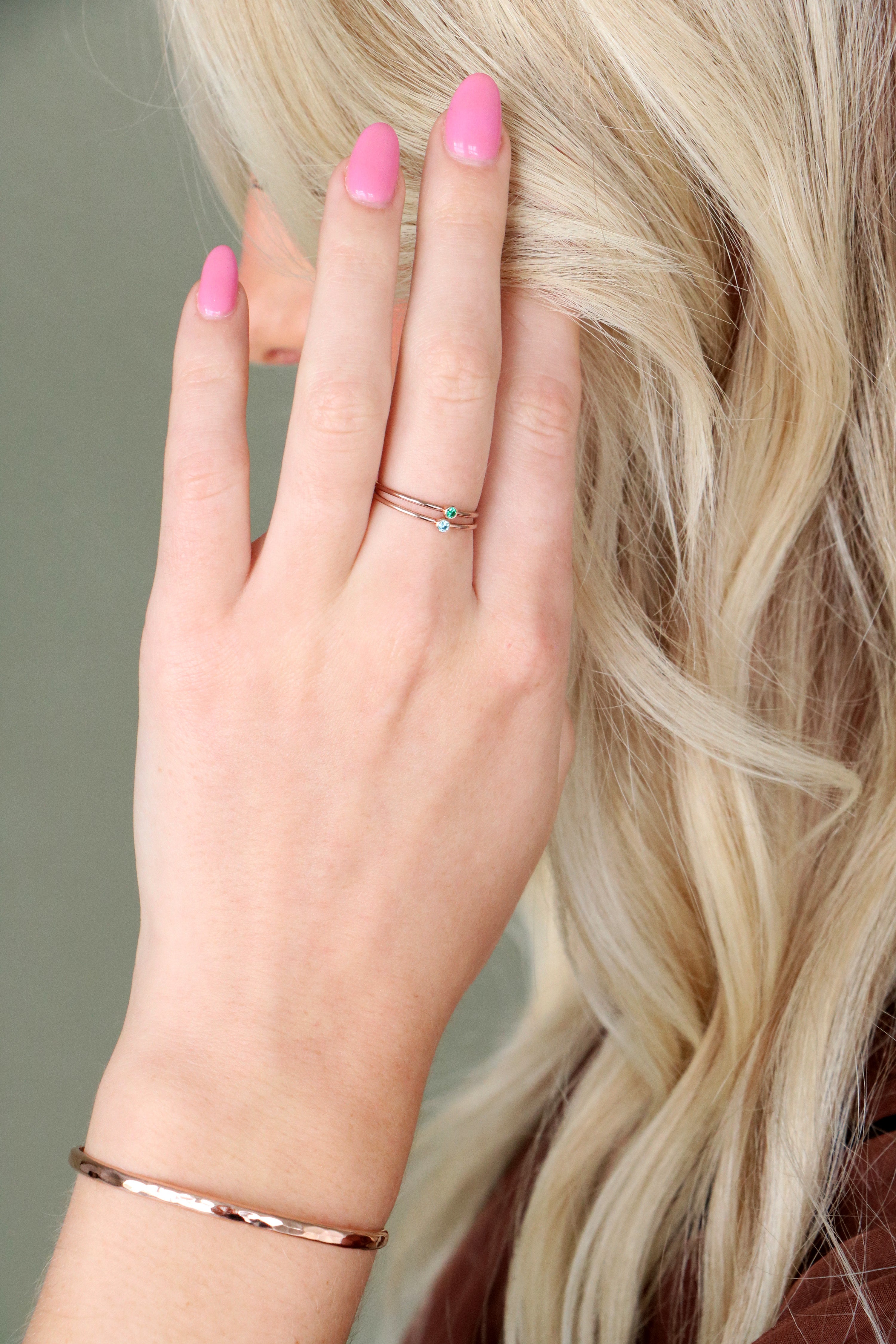 Rose gold birthstone ring clearance
