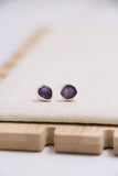 raw gemstone nugget earrings { silver }