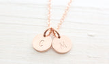 tiny initials necklace { rose gold }