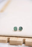 raw gemstone nugget earrings { silver }