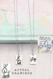 artwork rectangle necklace { silver + gold }