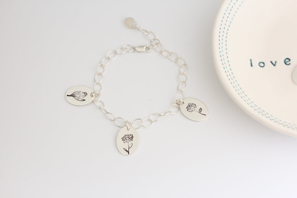 birthflower bracelet {sterling silver}