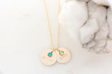 double drop necklace + mini birthstone  {gold}