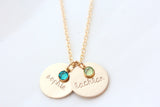 double drop necklace + mini birthstone  {gold}
