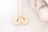 double drop necklace + mini birthstone  {gold}
