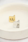 personalized cuff links { silver + gold }