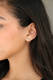 raw gemstone nugget earrings { silver }
