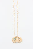 double drop necklace with large birthstone {gold}