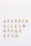 letter charm + birthstone { silver + gold }