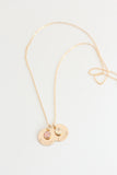 single drop necklace with large birthstone {silver + gold}
