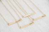 cursive bar necklace {sterling silver + gold filled}