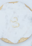 opal huggie hoops { silver + gold }