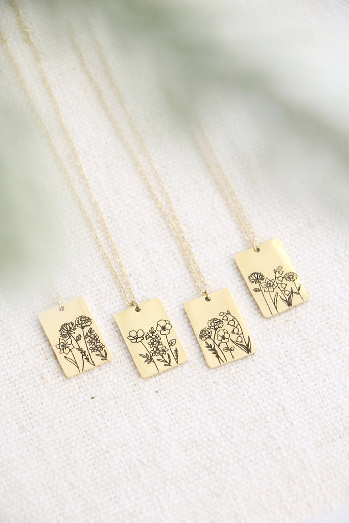 Order Personalised Birth Flower & Stone Necklace - The Lucky Charm online |  free delivery in 3 hours - Flowera