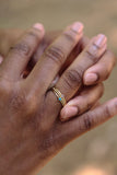 bead ring { silver + gold }