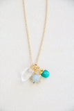natural gemstone necklace { silver + gold }