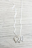 sculpted heart necklace { silver + bronze }
